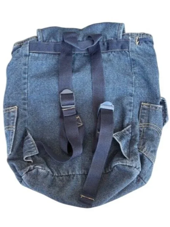 Levis Denim Backpack With Adjustable Straps & Multiple Pockets Vintage Style - Picture 2 of 5